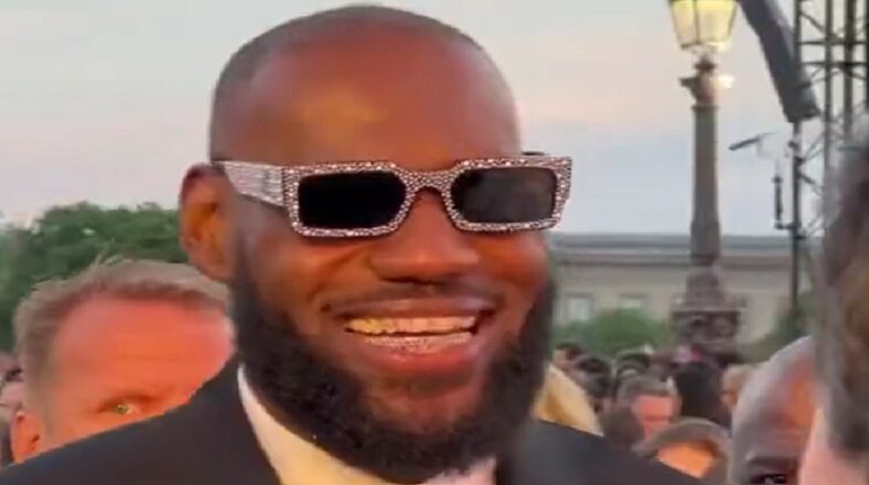LeBron James wears grill at Louis Vuitton fashion show in Paris