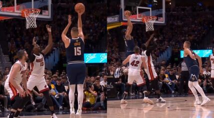 Nikola Jokic fakes jump hook and lobs to Aaron Gordon
