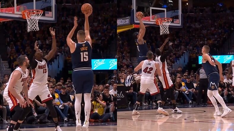 Nikola Jokic fakes jump hook and lobs to Aaron Gordon