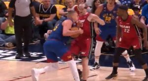 Nikola Jokic shoving Cody Zeller in Game 1 has gone viral