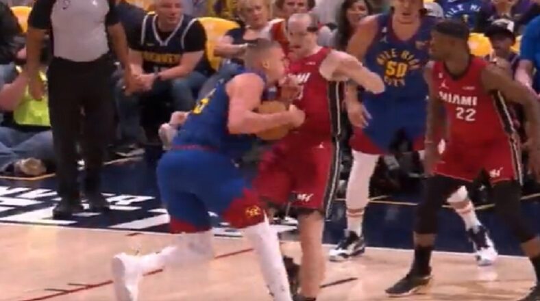 Nikola Jokic shoving Cody Zeller in Game 1 has gone viral