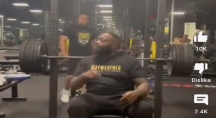 Rick Ross hilariously talks down to his trainer while lifting weights