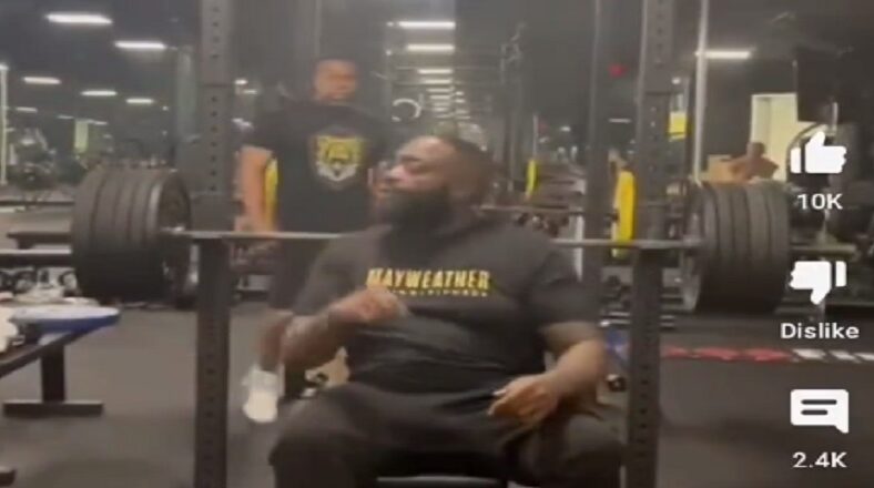 Rick Ross hilariously talks down to his trainer while lifting weights