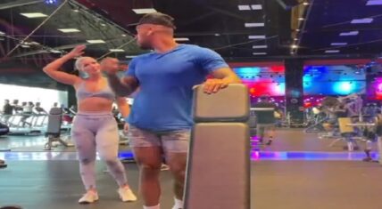 Woman tells man in the gym he's handsome and goes viral
