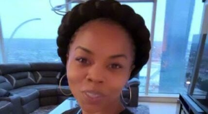 Brandee Evans shows 0.01 check from P-Valley royalties