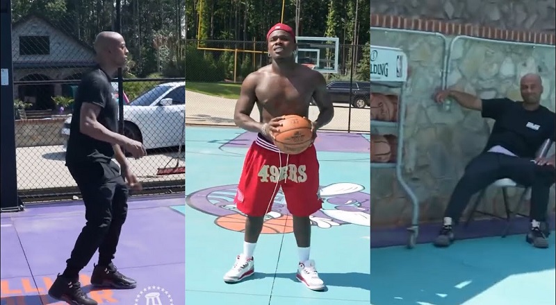 Gillie Da King and DaBaby have basketball shootout competition