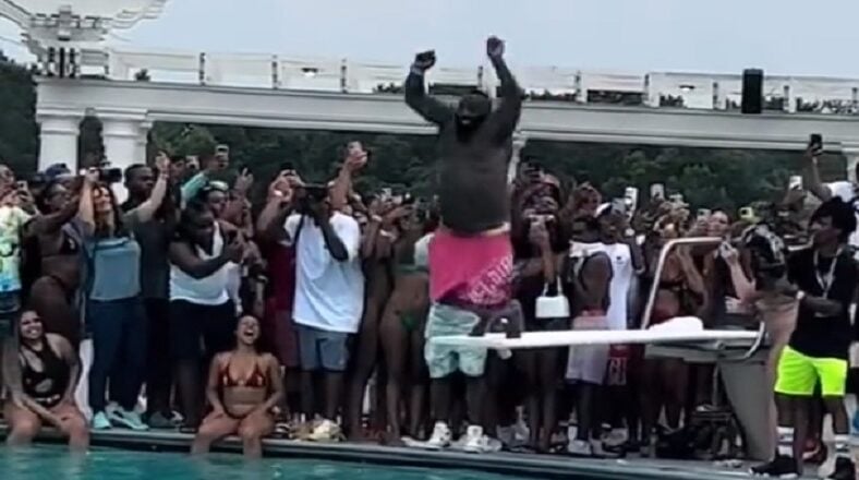 Rick Ross knees gave out while jumping off diving board