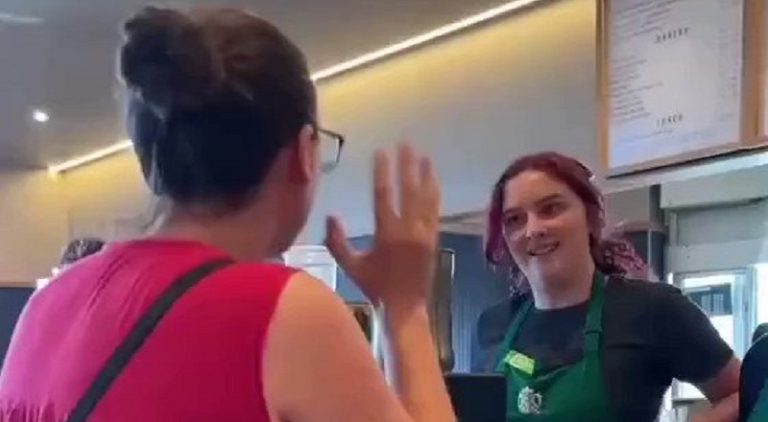 Woman screams at Starbucks employees and storms off