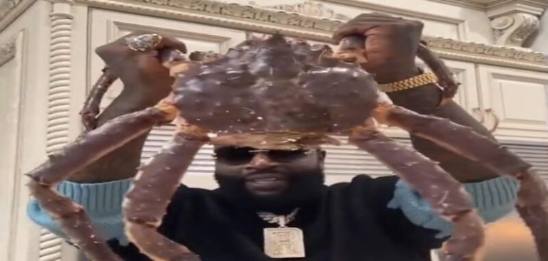 Rick Ross shows off 10-pound Norwegian red king crab he ate