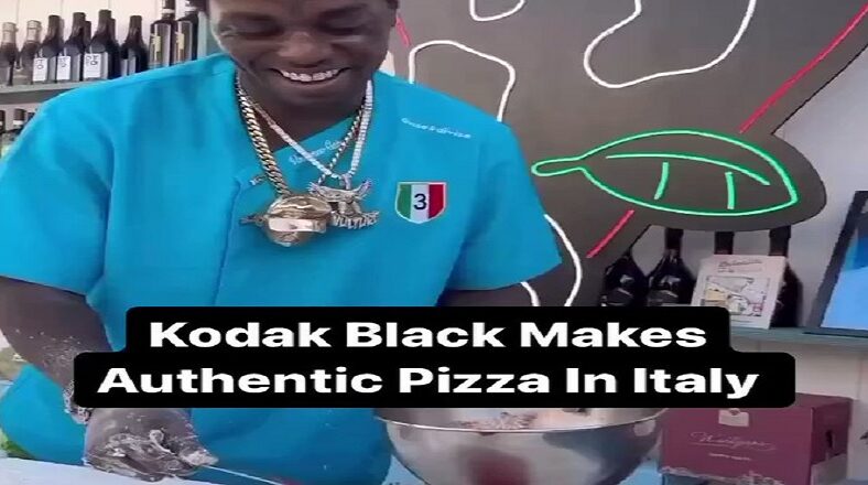 Kodak Black makes pizza in Italy and gifts chef a chain