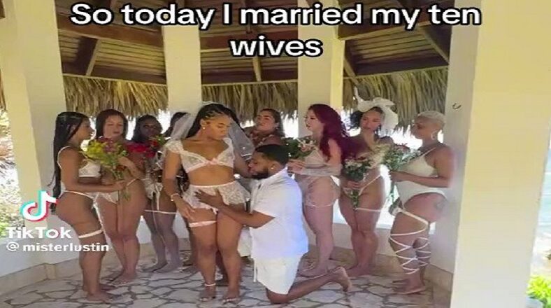Man on TikTok shares video of his wedding to ten women