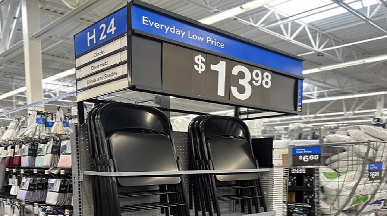 Walmart now has foldout chairs on sale with its own shelf