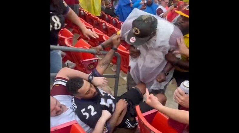 Commanders fan punched Ravens fan in the face several times