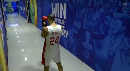 Dillion Brooks wore boxing gloves and shadow boxes after ejection