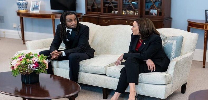 Quavo meets Kamala Harris while discussing gun violence reform