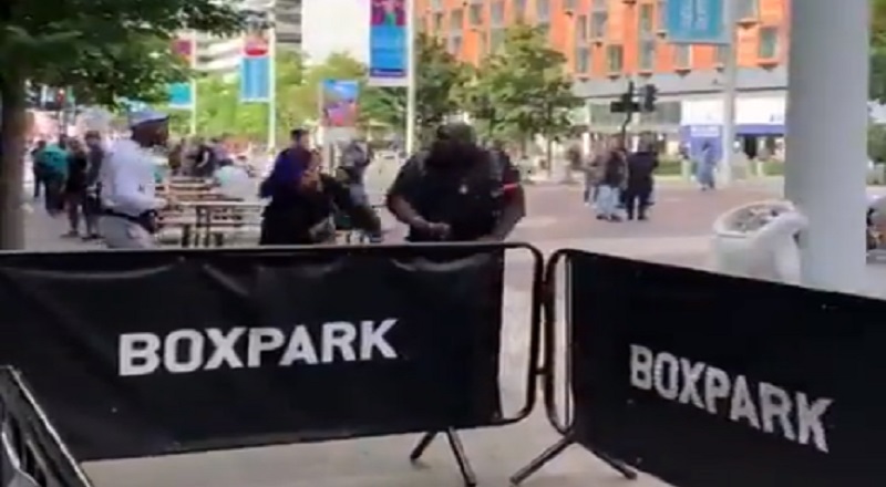 Guard knocks man causing problems out with one punch