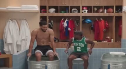 Kevin Hart put Jayson Tatum's son's jersey on and it fit him