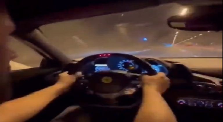 Man crashes his Ferrari after driving it recklessly