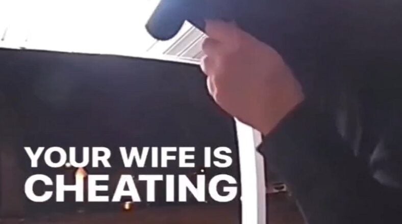 Neighbor goes to man's house and tells him his wife is cheating