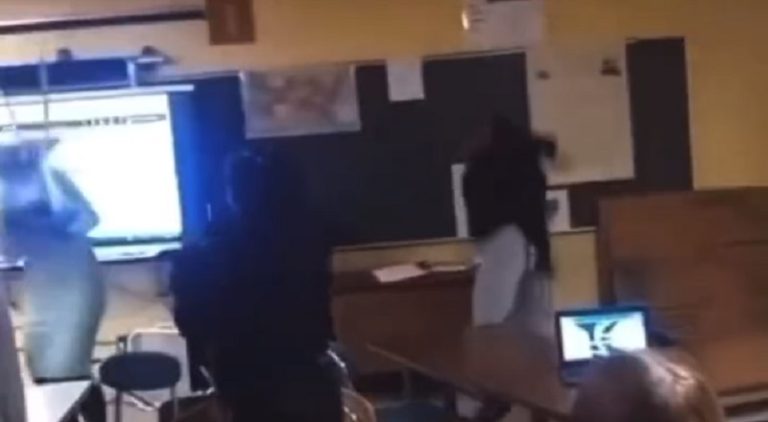 Teacher knocked unconscious after student threw chair at her head