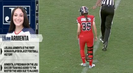 White woman becomes first female HBCU football player