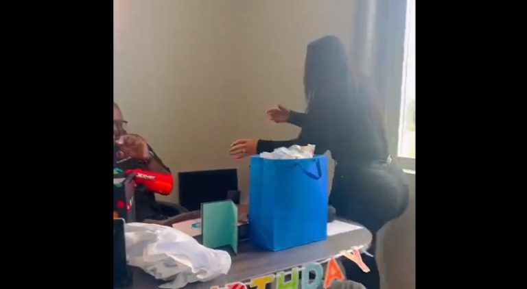 Woman gets pranked by boss but people only notice her bottom