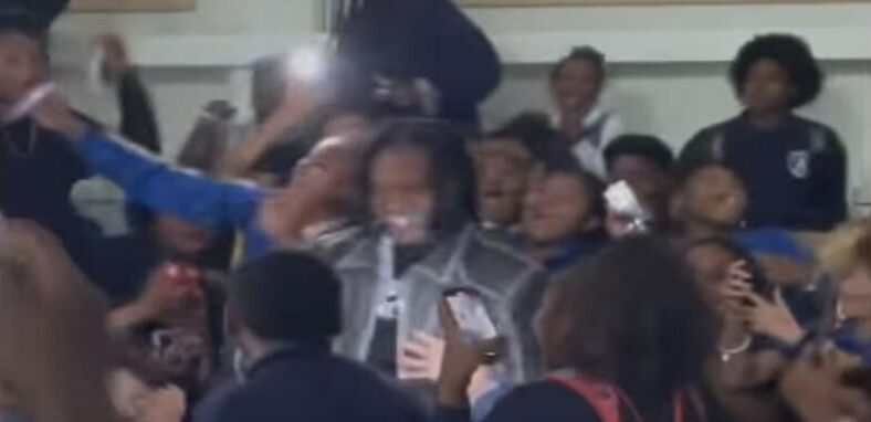 Lil Durk speaks with high school students in Las Vegas