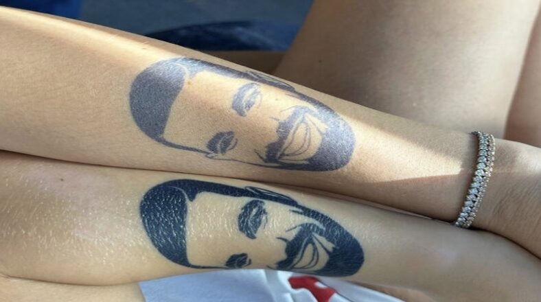 Drake's baby mama has his face tattooed on her arms