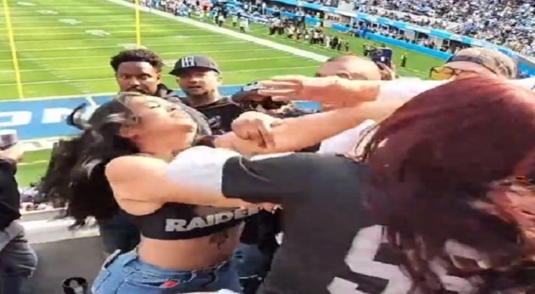 Two women fight over seat at Chargers-Raiders game
