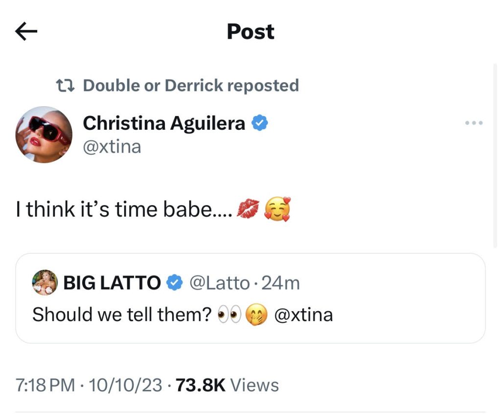 Latto and Christina Aguilera hint at upcoming collaboration 