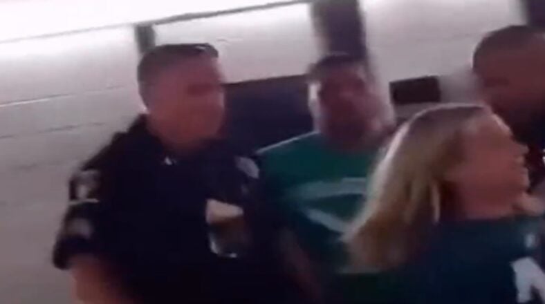 Couple gets arrested for hooking up in bathroom at Eagles game