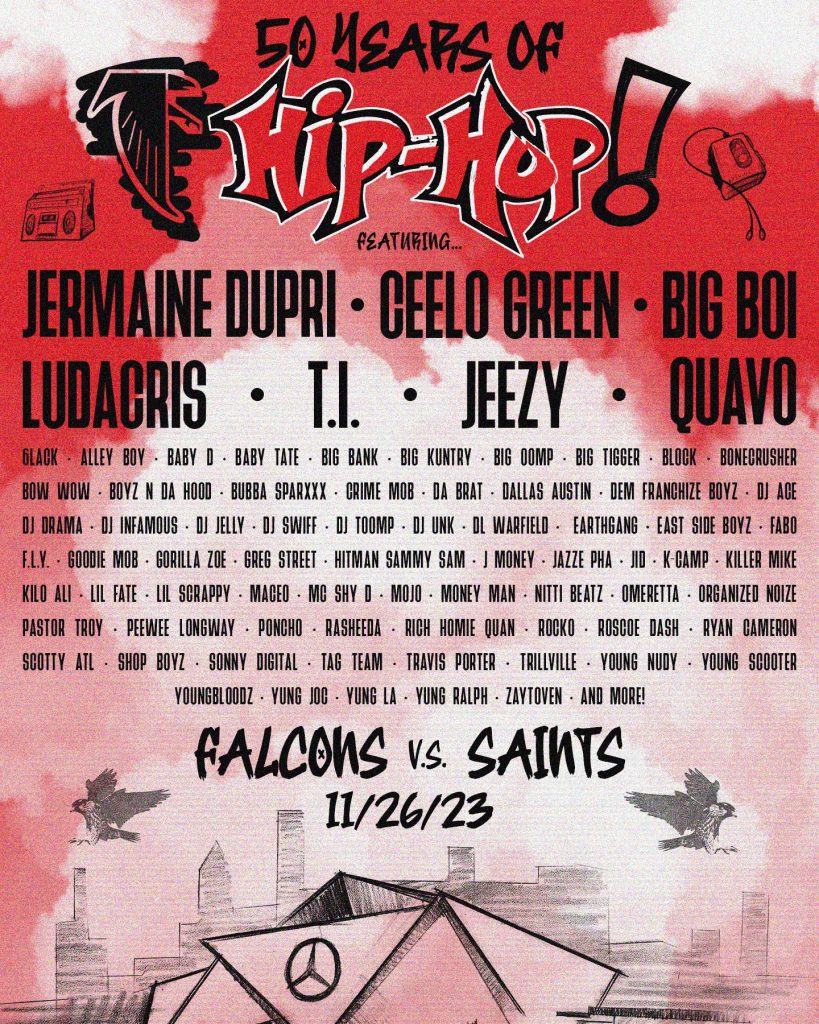 Atlanta Falcons reveal full lineup for in-game hip-hop 50 concert