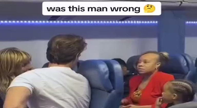 Man causes scene with mother on airplane over son kicking seat