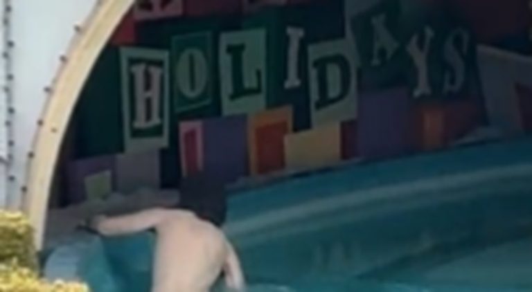 Naked man jumps into Disneyland It's A Small World Ride