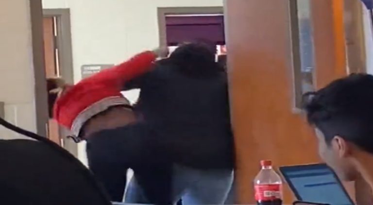 Student beats her teacher up and drags her to the ground
