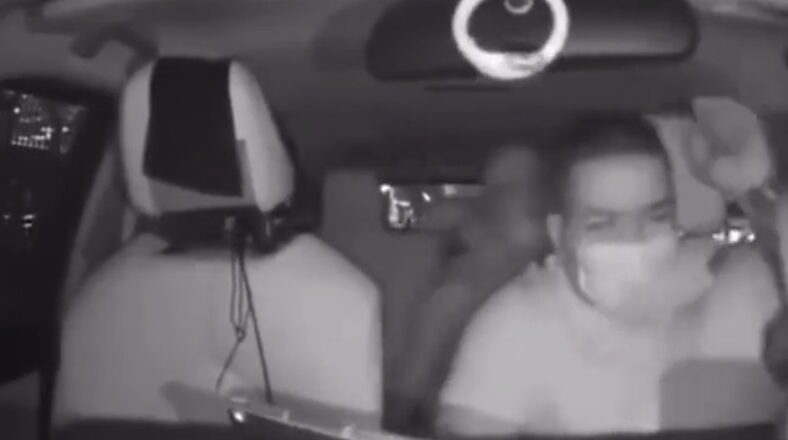 Uber rider opens door without looking and it gets taken off