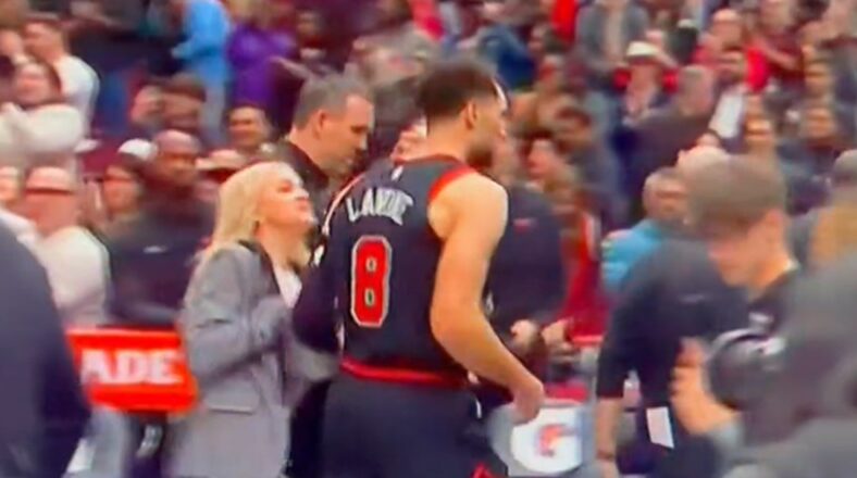 Zach LaVine pushes female PR worker after Bulls-Heat game