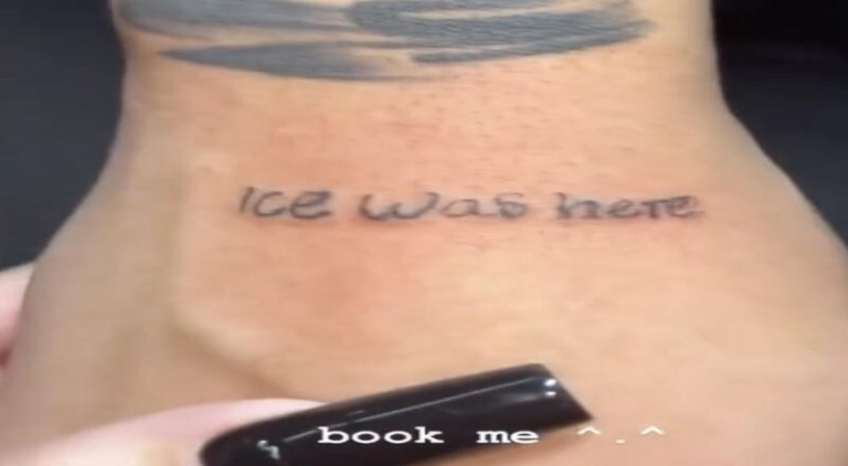 Ice Spice inks "Ice was here" tattoo on fan