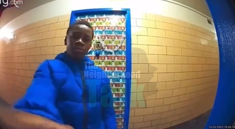 Boy goes door-to-door wishing people a Merry Christmas