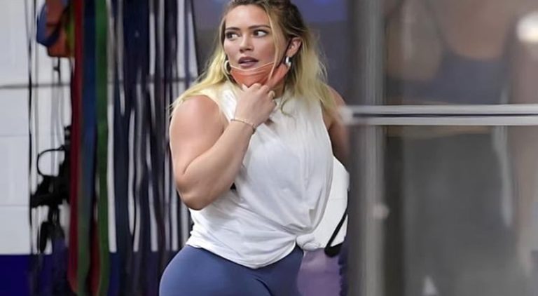 Hilary Duff trends due to large back side in gym pants