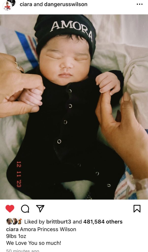 Ciara and Russell Wilson announce birth of their third child together