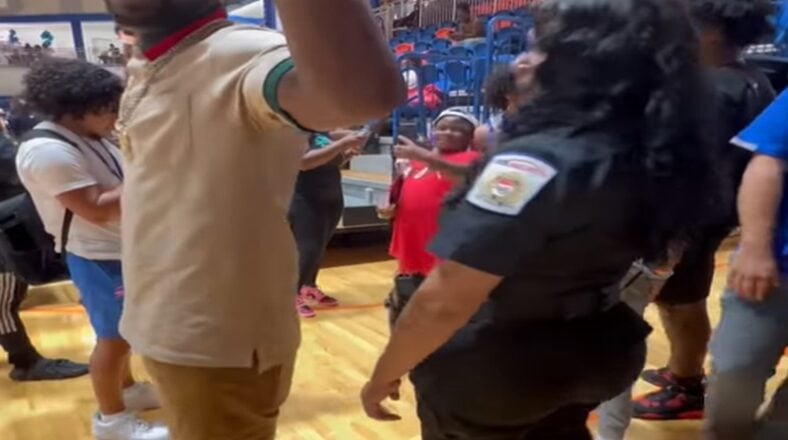 Lady cop goes viral for her large backside