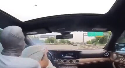 Man drives reckless on freeway and his car begins smoking
