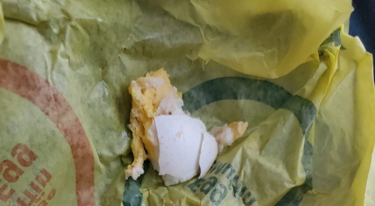 Woman found eggshell in her McDonalds breakfast sandwich