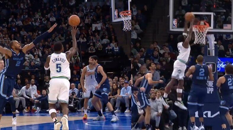 Anthony Edwards lobs to himself for dunk vs Grizzlies