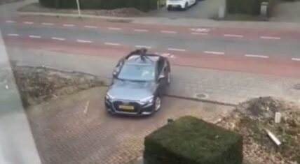 Bike rider crashes into man's new Audi as soon as he got it home