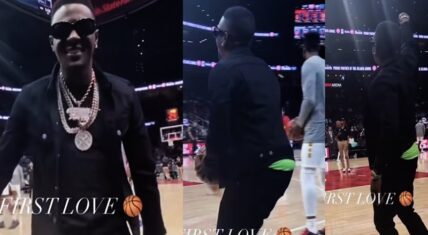 Boosie makes NBA range three pointer at Atlanta Hawks game