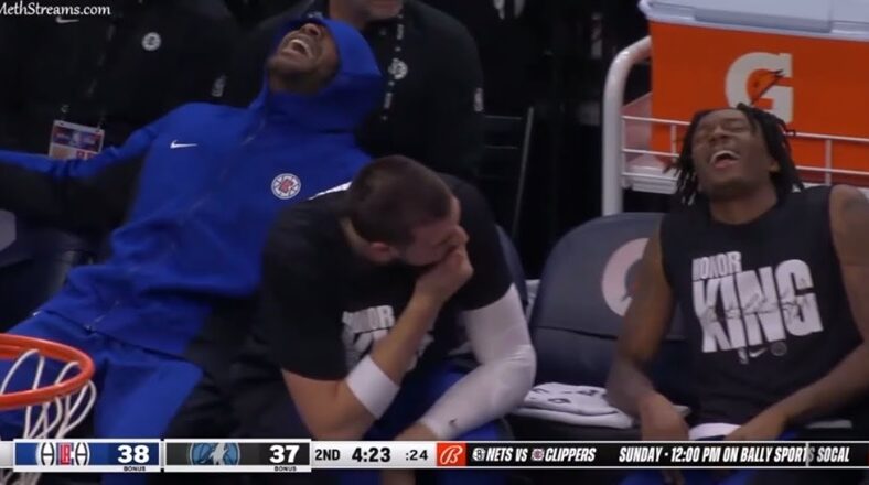 Clippers' bench laughs at Rudy Gobert free throw airball