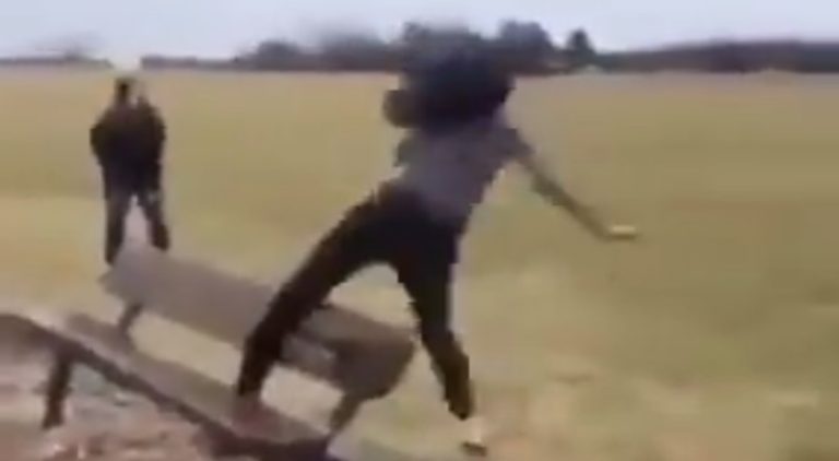 Female runner breaks her leg trying to jump over a bench