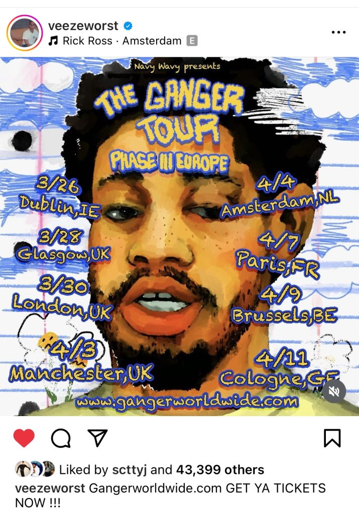 Veeze announces dates for European leg of Ganger Tour